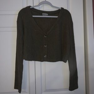 Dark green cropped cardigan